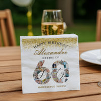 Happy Birthday Cheers To 60 Years Photo Collage