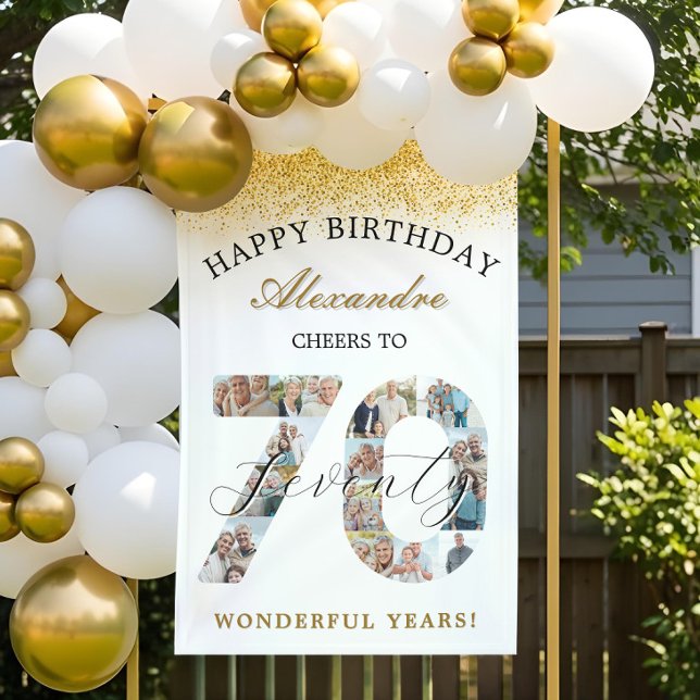  Happy Birthday Cheers To 70 Years Photo Collage Banner (Happy Birthday Cheers To 70 Years Photo Collage Banner)