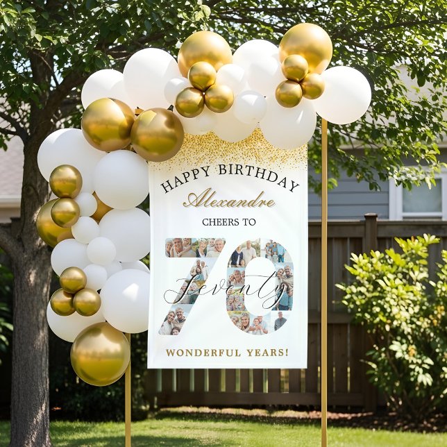  Happy Birthday Cheers To 70 Years Photo Collage Banner (Happy Birthday Cheers To 70 Years Photo Collage Banner)