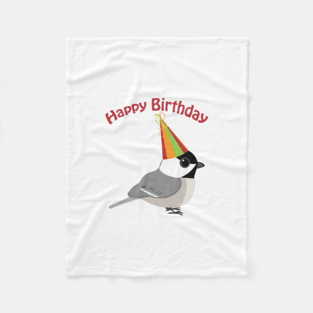 Happy Birthday Chickadee Fleece Blanket (Front)