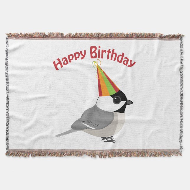 Happy Birthday Chickadee Throw Blanket (Front)