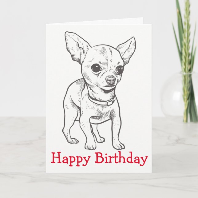 Happy Birthday Chihuahua Puppy Dog Mum Puppies Card (Front)