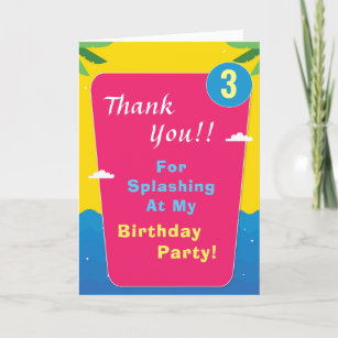 Happy Birthday Child Kids Girl Boy Age Personalise Thank You Card