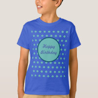 Happy Birthday Child's T-Shirt (Denim Blue & Aqua)