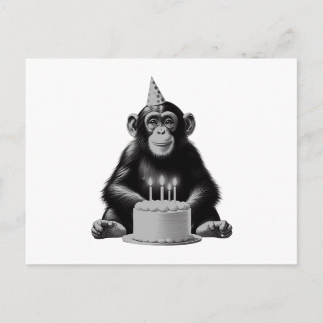 Happy Birthday Chimpanzee Postcard (Front)