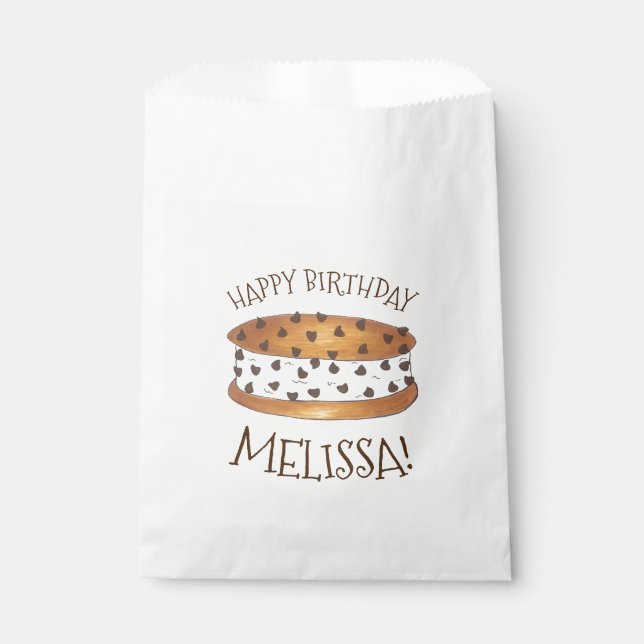 Happy Birthday Chipwich Ice Cream Sandwich Favour Bags (Front)