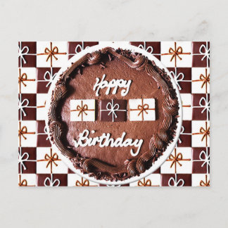 "Happy Birthday" Chocolate Cake Postcard