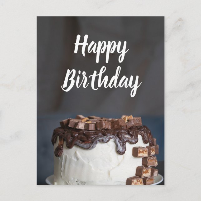 Happy Birthday Chocolate Cake Postcard (Front)