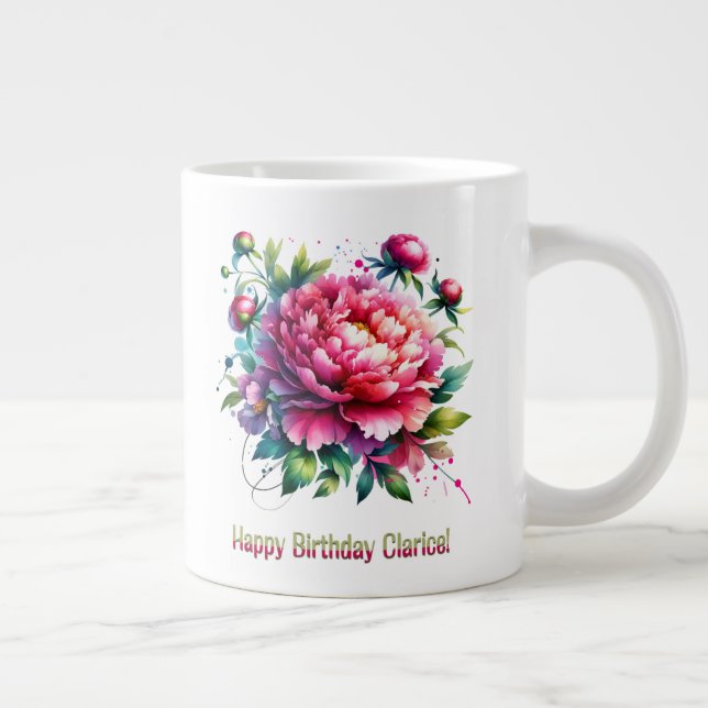 Happy Birthday Clarice Large Coffee Mug (Right)