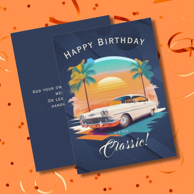 Happy Birthday Classic Car Greeting Card (Creator Uploaded)