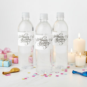 Happy Birthday Classic Collection Water Bottle Label
