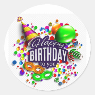 Happy Birthday Classic Round Sticker