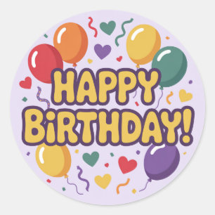 Happy Birthday Classic Round Sticker
