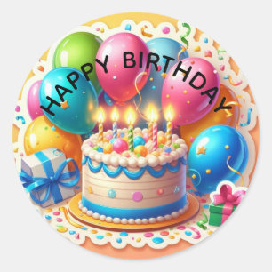 Happy Birthday Classic Round Sticker
