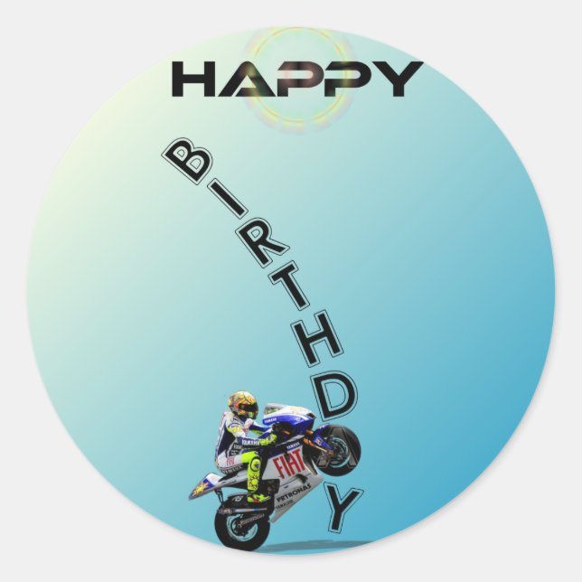 HAPPY BIRTHDAY. CLASSIC ROUND STICKER (Front)
