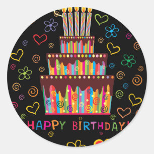 Happy Birthday Classic Round Sticker