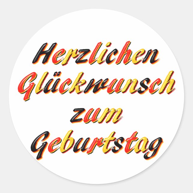 Happy Birthday Classic Round Sticker (Front)