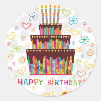 Happy Birthday Classic Round Sticker