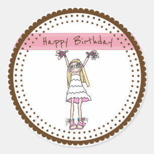 Happy Birthday Classic Round Sticker