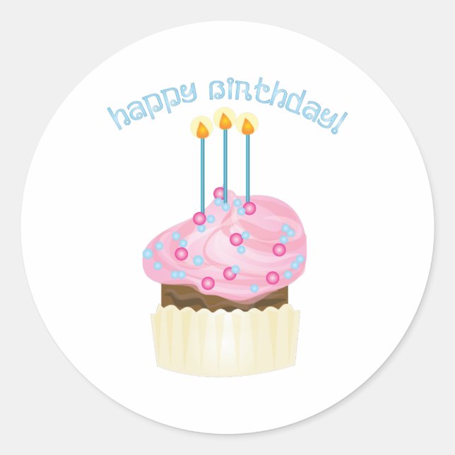 Happy Birthday! Classic Round Sticker (Front)