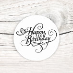 Happy Birthday Classic Round Sticker<br><div class="desc">Happy Birthday, Collection 1. - Happy Birthday Stickers for your Friend's Birthday. - A special touch for Friends & Family by sharing Birthday Stickers them. - Decorate tablecloths, treat bags and napkins with them. - Send Happy Birthday wishes or Birthday greetings with these stickers. - Happy Birthday, Card Stickers, add...</div>