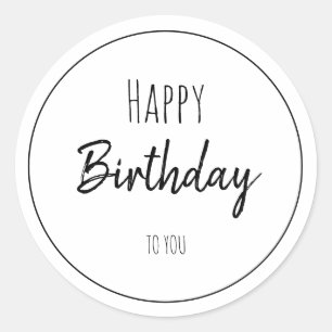 HAPPY BIRTHDAY CLASSIC ROUND STICKER