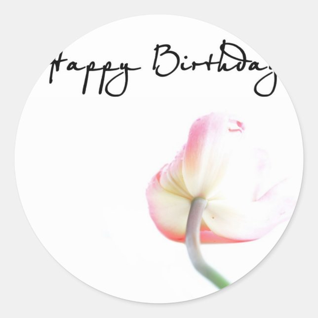 Happy Birthday Classic Round Sticker (Front)