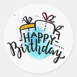 Happy Birthday Classic Round Sticker
