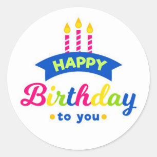 Happy Birthday Classic Round Sticker