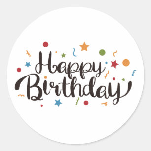 Happy Birthday  Classic Round Sticker