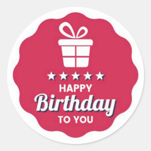 Happy Birthday Classic Round Sticker