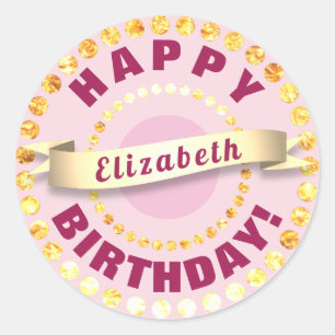 Happy Birthday Classic Round Sticker