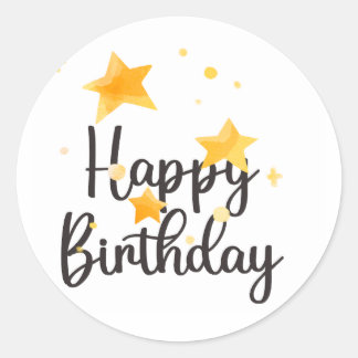 Happy birthday Classic Round Stickers