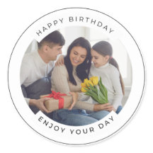 Happy Birthday | Classic Simple Custom Photo