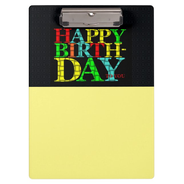 Happy BIrthday Clipboard (Front)