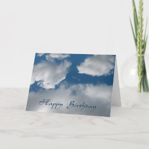 happy birthday clouds card