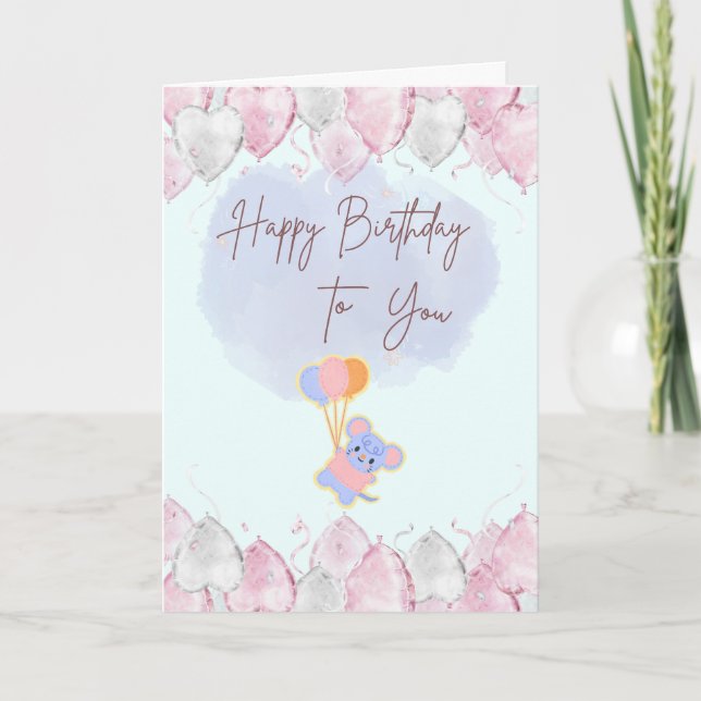 Happy Birthday Clouds of Joy Card (Front)
