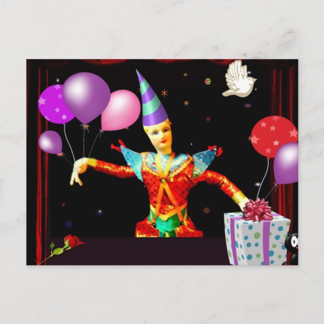 happy birthday clown1 postcard (Front)