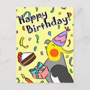 Happy Birthday Cockatiel Postcard