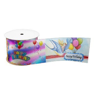 Happy Birthday collage Satin Ribbon
