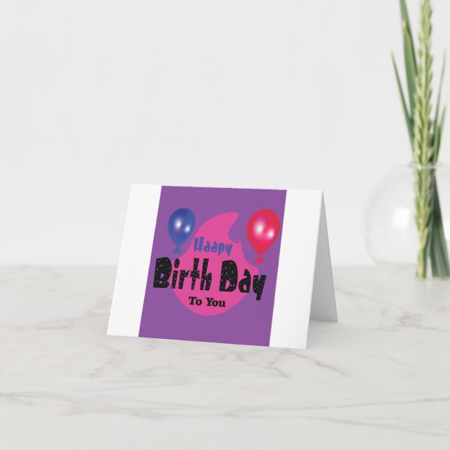 Happy Birthday – Colorful Celebration Party Design Thank You Card (Front)