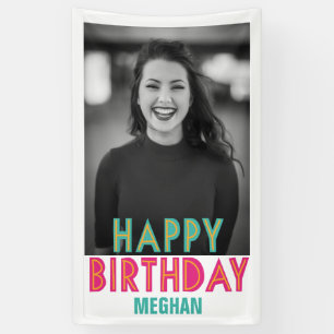 Happy Birthday Colorful Photo Banner