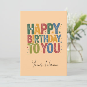 Happy birthday colorful wishes customizable card 