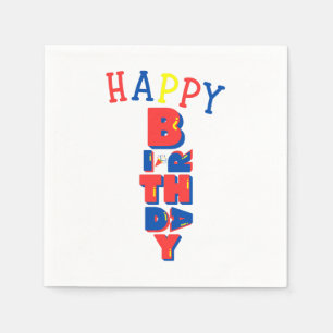 Happy Birthday Colour Remix 3 Ply Napkins