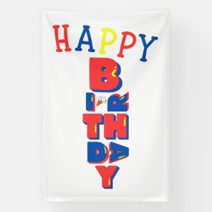 Happy Birthday Colour Remix 4x6 Vinyl Banner
