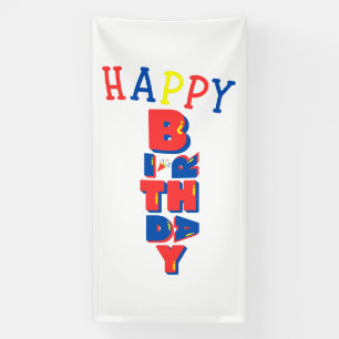 Happy Birthday Colour Remix 4x8 Vinyl Banner