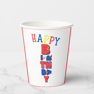 Happy Birthday Colour Remix Paper Cups