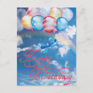 Happy birthday colourful balloons card