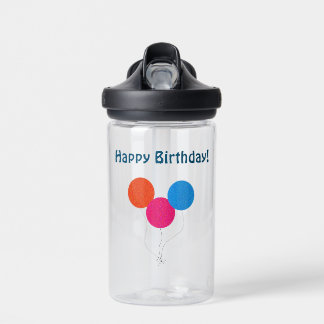 Happy Birthday Colourful Balloons Cartoon Water Bottle