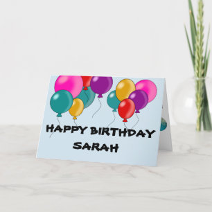 Happy Birthday Colourful Balloons Personal Wish Holiday Card